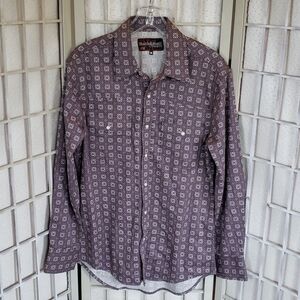 Rock & Roll cowboy snap button long sleeve purple mens shirts M
